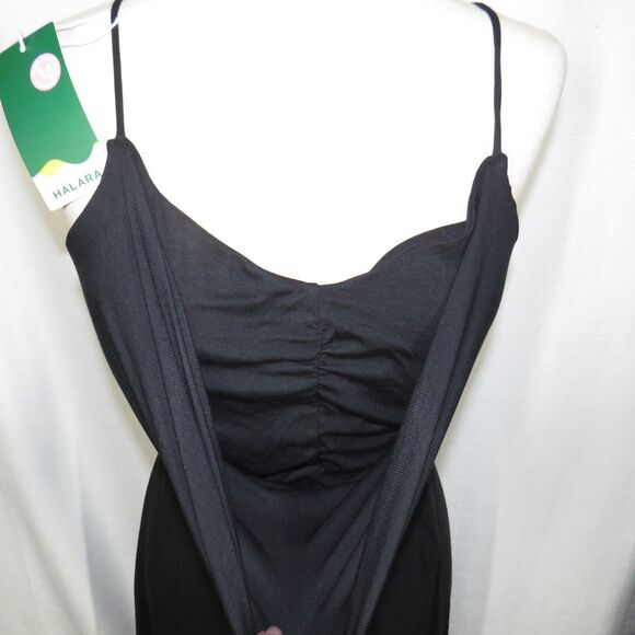 Halara Soft Stretchy Draped Neck Open Back Lace Up Padded Maxi Dress Size Large - Picture 4 of 11